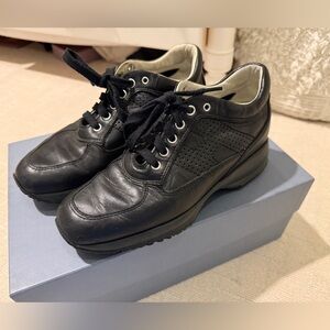 Hogan Women’s All Black Leather Sneakers